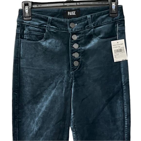 Paige Hoxton Velvet Ankle Peg Jeans In Atlantic Size 25 - Picture 4 of 10